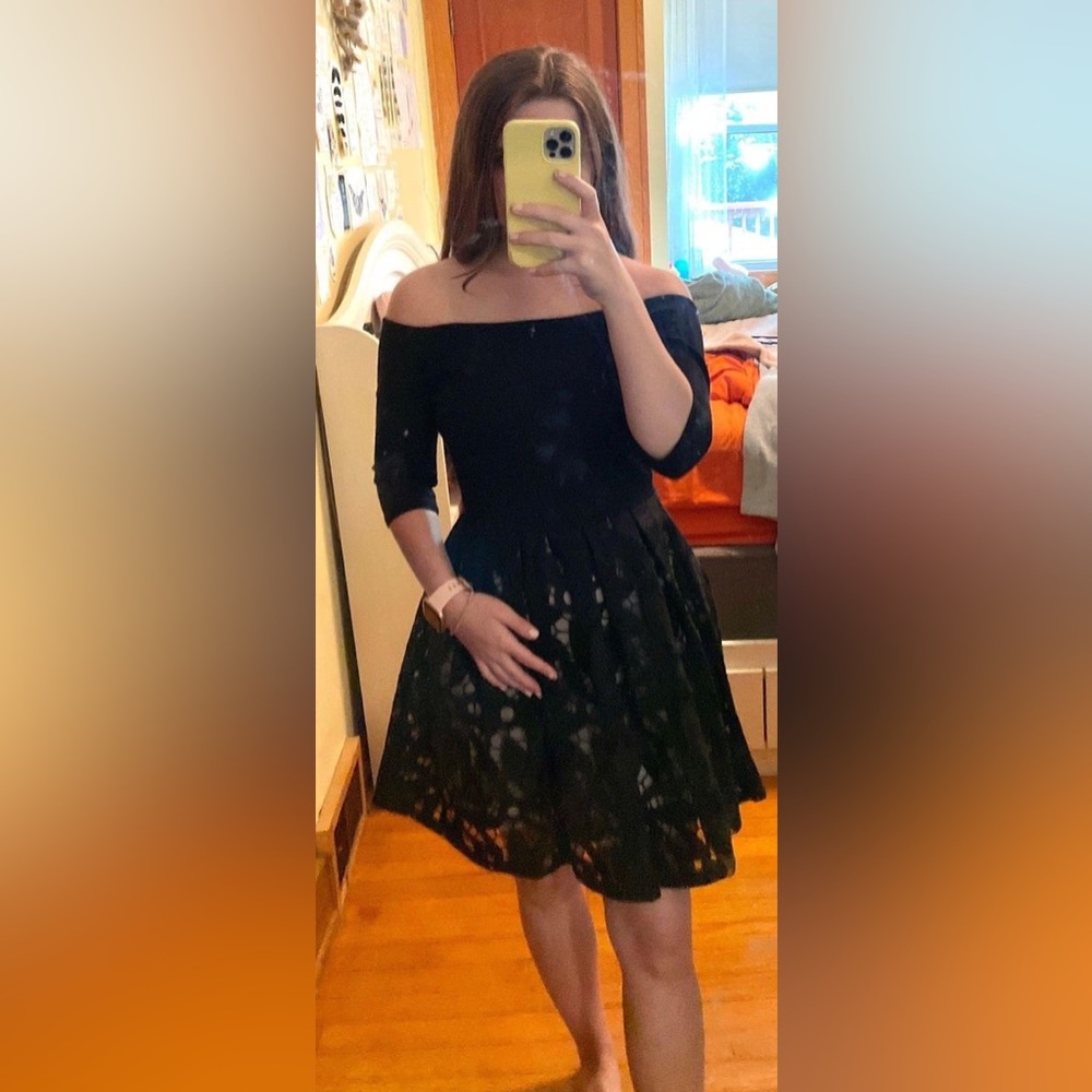 Dainty Hooligan NWT Off The Shoulder Black Lace Dress